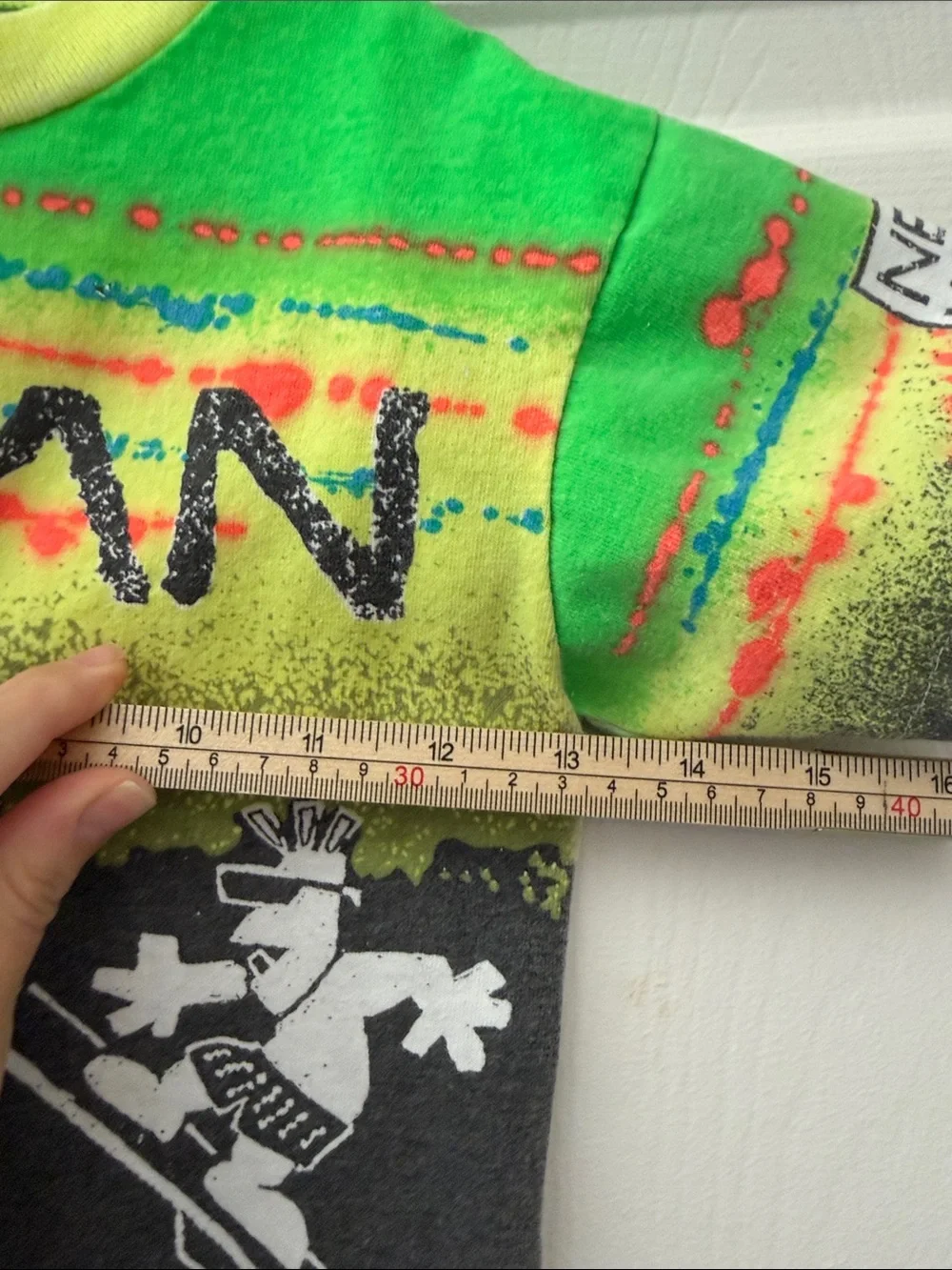 OP Neon Green 'Ocean' Graphic Tee with Yellow Trim